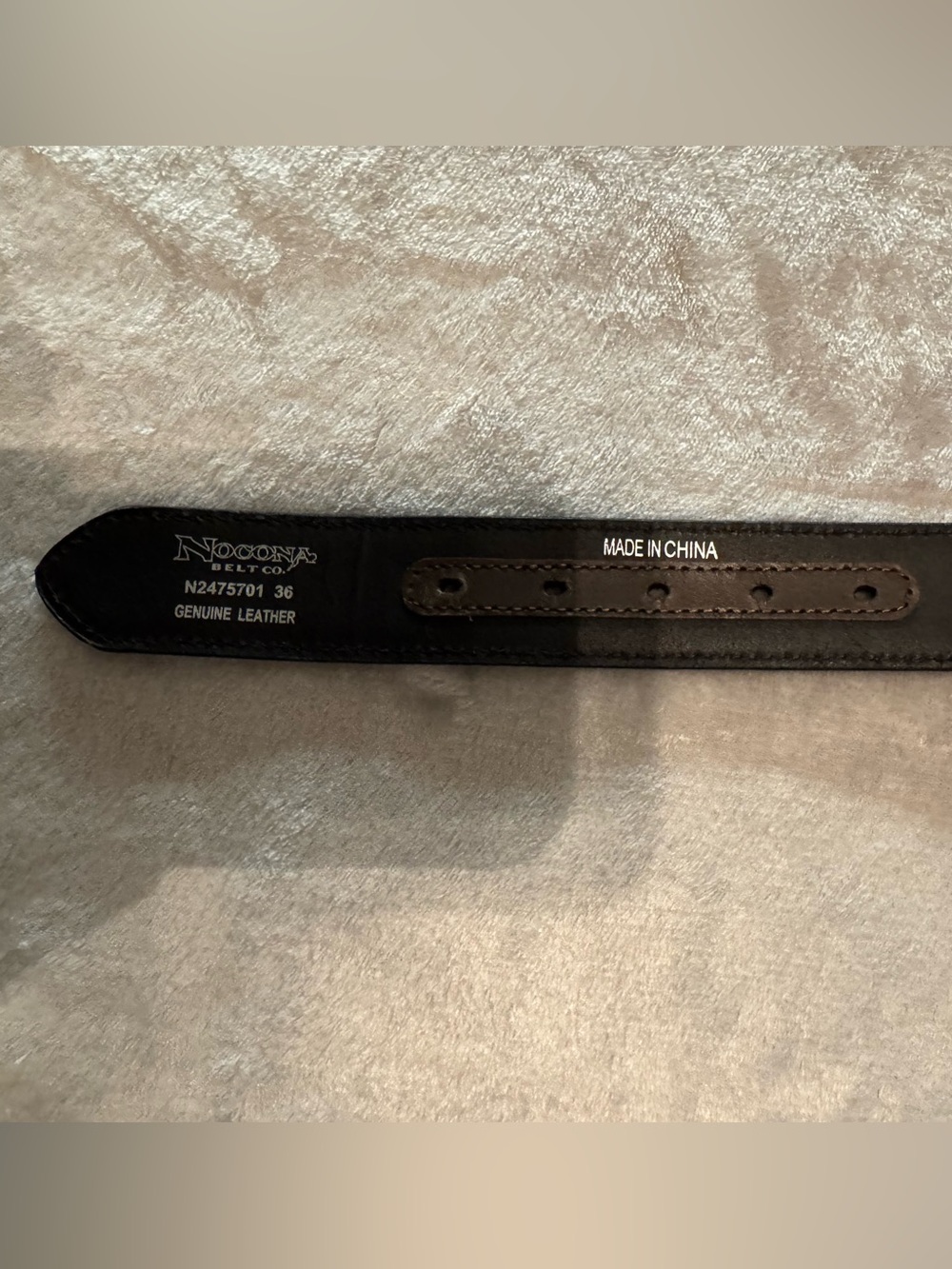 Nocona Brown/Black Leather Western Belt with Silver Buckle & Woven Accents Sz 36 - Picture 7 of 7